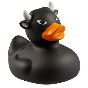 Игрушка для ванной, уточка резиновая FUNNY DUCKS "Уточка бык" (1973)