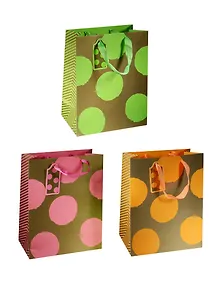 Пакет подарочный бумажный А4 26*32*12  "Цветные круги", жен, ламинат, Хансибэг