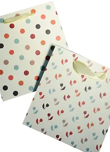 Пакет подарочный бумажный А6 14.5*15.5*6.8 "Звезды. Сердечки. Горох", жен., мат. ламинат, Хансибэг