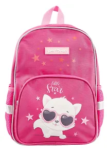 Рюкзак 1 отделение "Кошечка" 35*25*15, темно-розовый, мягкий, Каляка-Маляка