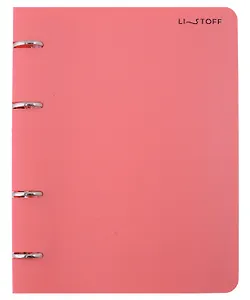 Тетрадь на кольцах в клетку Listoff, "Коралловая тетрадь", 80 листов