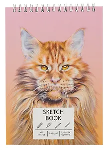 Скетчбук А5 40л "Мейн-кун" белый офсет, 140г/м2, евроспираль