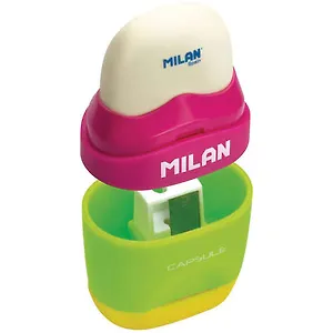 Ластик/Стирательная резинка, Milan/Милан + Точилка 2 в 1 Capsule Mix в асс.