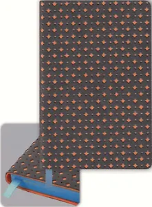 Записная книжка, Феникс+, А6+ (92*145), 98л, Серый+оранжевый голубой срез, мягкая обложка