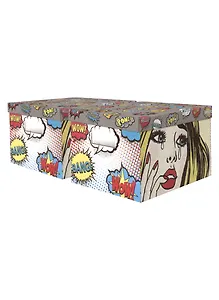 Короб L"Comics vibe" 20*26*35см, кашированный трехслойный гофро картон. Набор 2 шт.