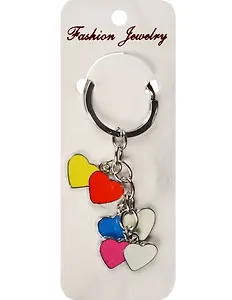 Брелок Сердца цветные (металл) (12-02270-С11)