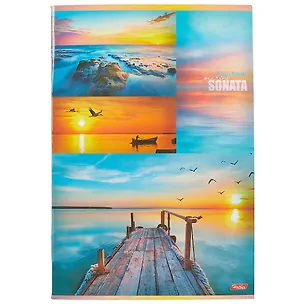 Тетрадь в клетку Hatber, "Гаснет день в безбрежных небесах", А4, 96 листов, в ассортименте 243911