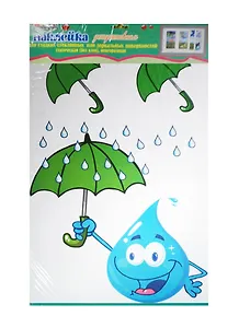 2DN-WM-2SUM Наклейка декор. (статическая) для окон зеркал Лето Капелька (33х60см) (упаковка)