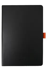 Книга для записей A5 100л лин. "Schiller book" черн.интегр.переплет, оранж.резинка, ляссе, Schiller