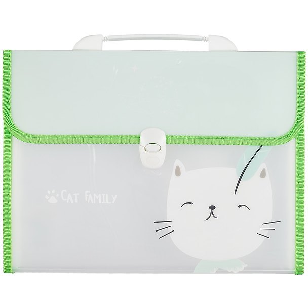 Папка -портфель пластиковый «Cat family» А4, 12 отделений, в ассортименте 256561 — 1