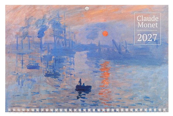Календарь квартальный 2027г 297*695 "Клод Моне" настенный, трёхблочный, спираль, выборочный УФ-лак 3158021 — 1
