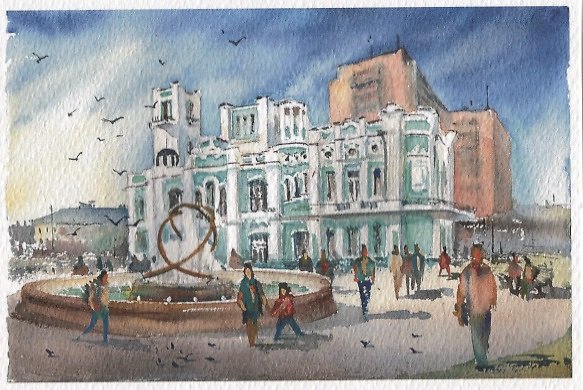 Открытка "Астрахань. Площадь перед ЗАГСом" 2943984 — 1