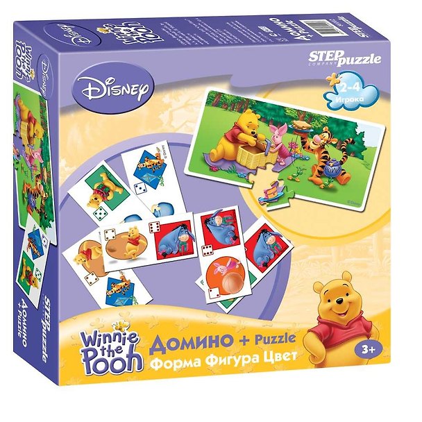 Игра, Домино, Step puzzle/Степ Пазл, Дисней, Винни Пух, Фигура, форма, цвет, с пазлом 2189170 — 1