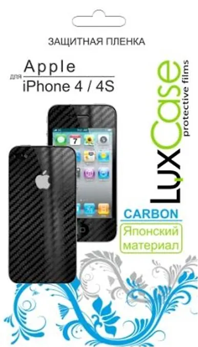 Защитная пленка для Apple iPhone 4/4S (Front&Back), Карбон (черный), 111.5х55.5 мм (80238) 2372555 — 1