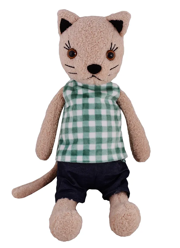 Игрушка мягкая Кот Джон, в одежде, 40 см, микс цветов ( черный, бежевый, коричневый) 2691775 — 1