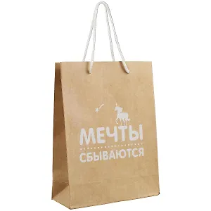 Пакет А5 "МЕЧТЫ СБЫВАЮТСЯ" крафт, женск.