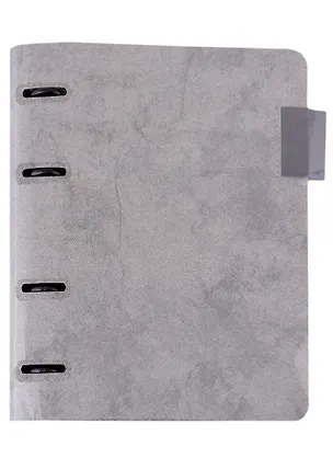 Папка-обложка для тетради со сменными блоками А5 "Джинс Делавэ серый", 4 кольца 254723
