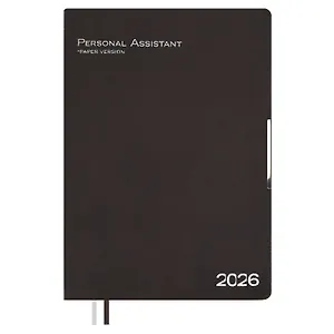 Ежедневник дат. 2026г. А4 120л "Шеврет глосс" коричневый, кожзам, мягк. переплет, тисн. фольгой, офсет, закругл.углы, справ.мат-лы, 2 ляссе, инд.уп, Escalada