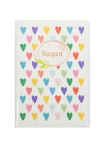 Обложка для паспорта Сердечки разноцветные