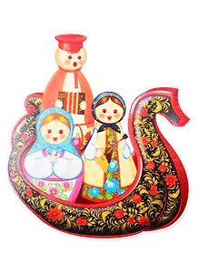 Плакат вырубной "Ладья с матрешками"