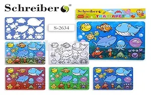 Трафарет Schreiber/Шрайбер Морской мир" пластиковый S 2634"