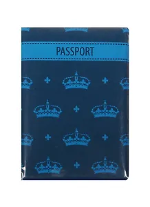 Обложка для паспорта Короны на темно-синем фоне