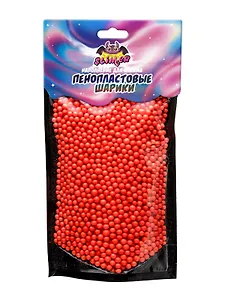Наполнение для слайма Пенопластовые шарики 4 мм Красный ТМ Slimer