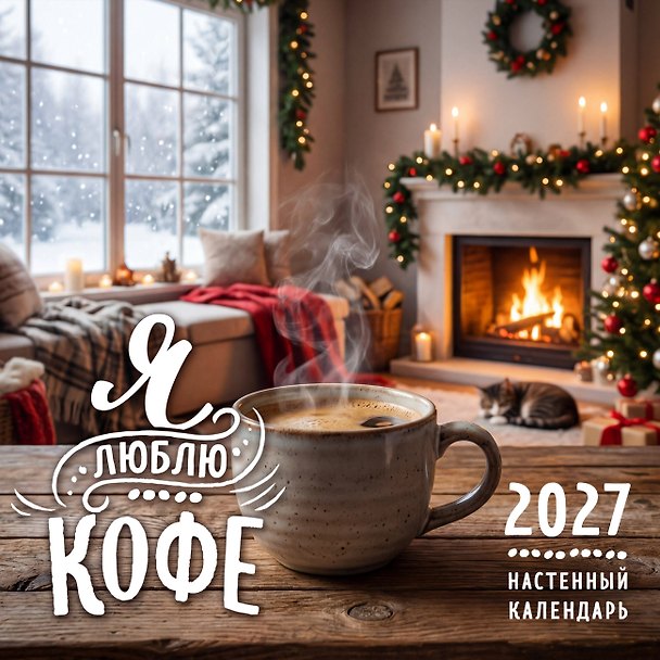 Календарь 2027г 300*300 "Я люблю кофе" настенный, на скрепке 3172906 — 1