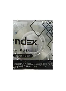 Лента клейкая кристально-прозрачная, 18 мм х 33 м, Index