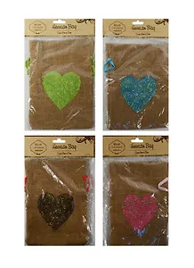 Конверт из джута прямоугольный Сердце, 15х20см, цвета в ассорти (11-LA-S26043842)