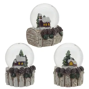 Фигурка декоративная в стеклянном шаре Домик, 3 варианта (4,5см) (761964)