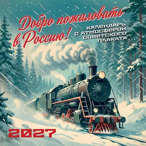 Добро пожаловать в Россию! Календарь с атмосферой советского плаката настенный на 16 месяцев на 2027 год (300х300 мм)