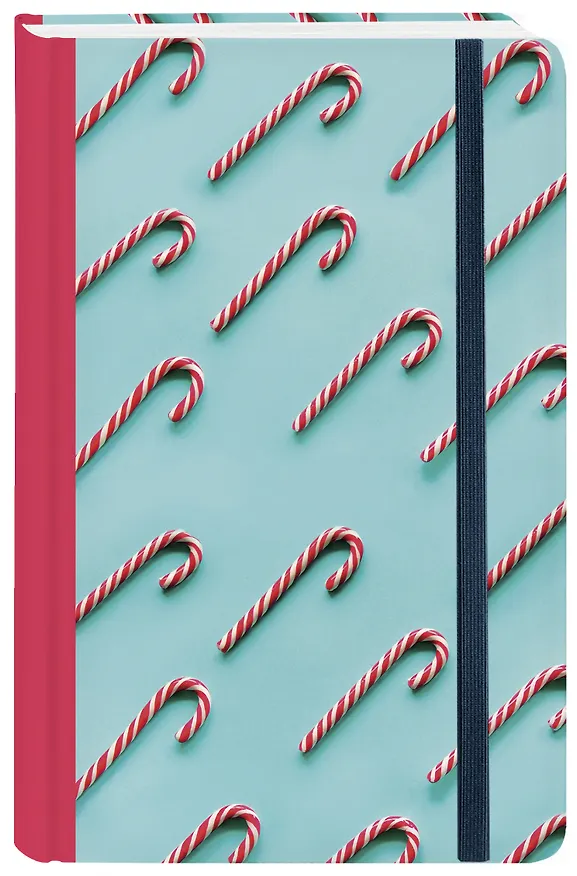 Блокнот с резинкой "Christmas Candy" (бирюзовый). А5, твердый переплет, 192 стр. 369914 — 2