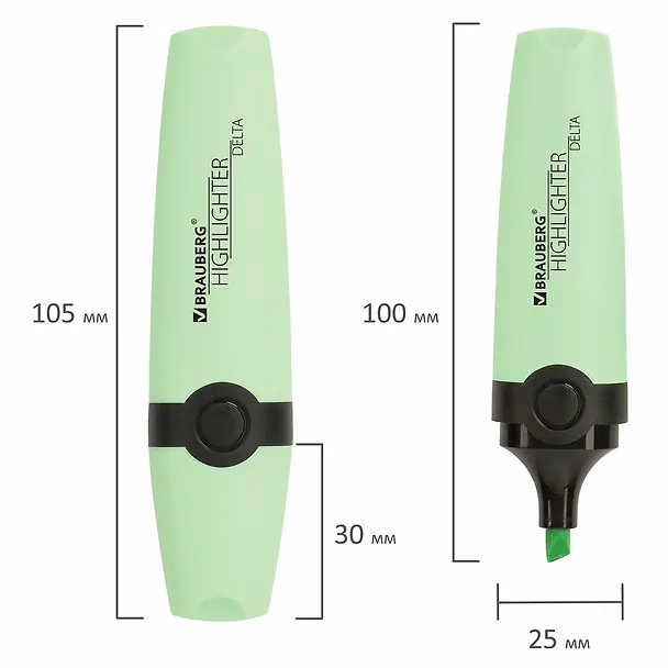 Текстовыделитель Brauberg, Delta Pastel, мятный 1-5 мм 2937343 — 11