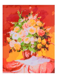 Холст с красками 30х40см по номерам (20цв.) Русская Коллекция. Севрюков Д. Букет из роз (арт. Х-5571)