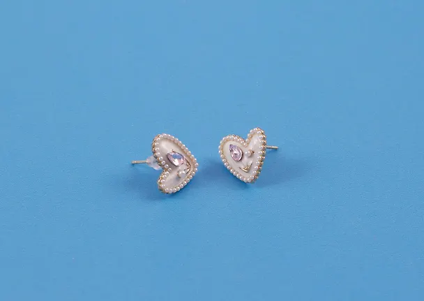 Сережки "Сердечки", металл, Lafilaf 3104671 — 4