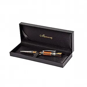 Ручка подарочная шариковая "Vicenza" тигр.гл/серебр.корпус, к/з футл., Manzoni