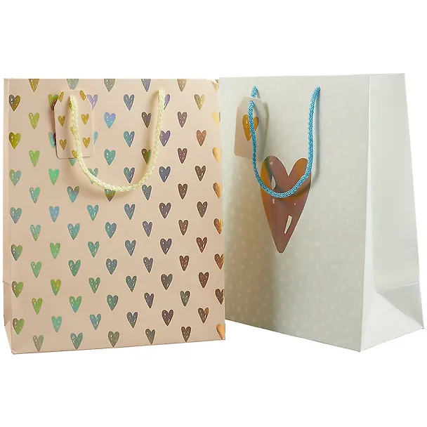 Пакет А4 32*26*13 Golden Hearts жен., бум.мат.ламинат, ассорти 256857 — 4