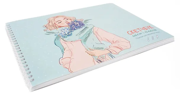 Альбом для рисования «Sketchbook. Девушка» Listoff А4, 40 листов, спираль 3040101 — 3