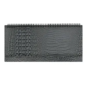 Планинг недат. 64л 390*180 "Аллигатор" серый, кожзам, тв.переплет, обл.поролон, офсет, настольный, откр.евроспираль, справ.мат-лы, инд.уп