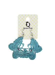 Серьги текстильные Бабочка (299225) (цв. светло-зеленый) (упаковка)