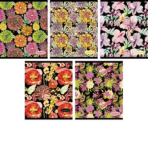 Тетрадь 48л кл. "Яркие цветы (орнамент)" тиснение фольгой, ассорти, Unnika