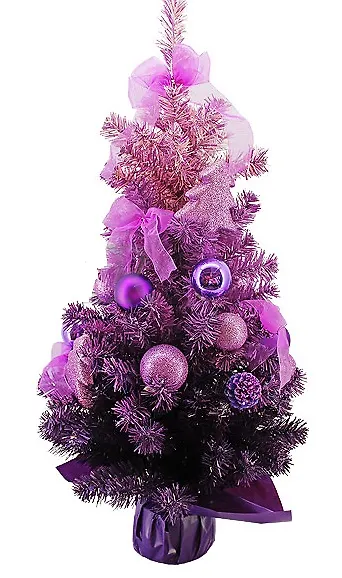 Елка декоративная с украшениями, 75см, сиреневая 2552994 — 1