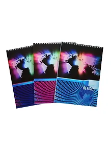 Блокнот А4 60л кл. "Office Note" карт.обл., на гребне, ассорти, БиДжи