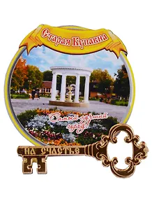 ГС Магнит Старая Купавна Круг с зеркальной деталью (дерево) (7,5см)