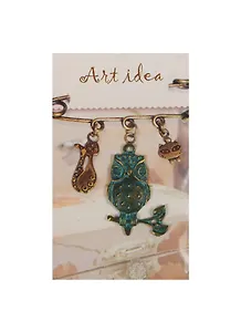 Кулон зелено-бронзовый Сова (QA-5286) (3,5см)