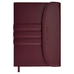 Ежедневник недат. А5 160л "Плезир" бордовый, иск.кожа, тв.переплет, блинт.тиснение, офсет, ляссе