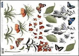 Аппликация бумажная вырубная для объемных рисунков (G82107) Цветы 7 2260946