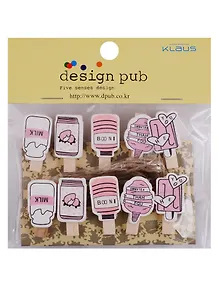 Прищепки декоративные с веревкой 10 шт. Milk shake