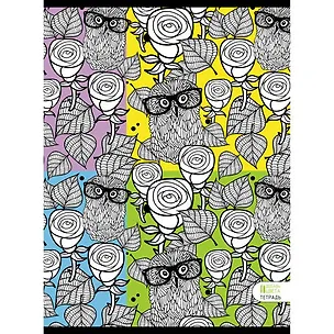 Тетрадь в клетку Unnika, "Совы в розах", А4, 48 листов 351361